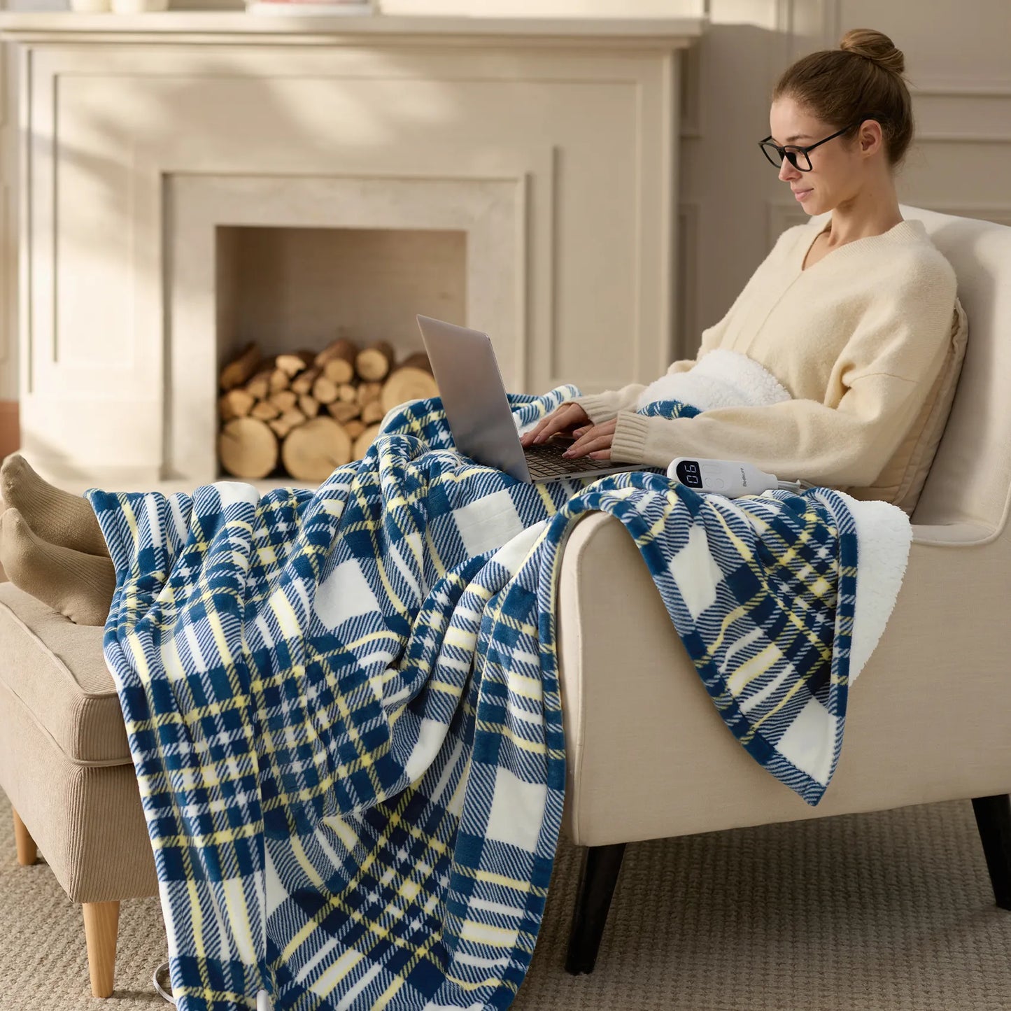 GentleSoft® Plaid Flannel Heated Blanket