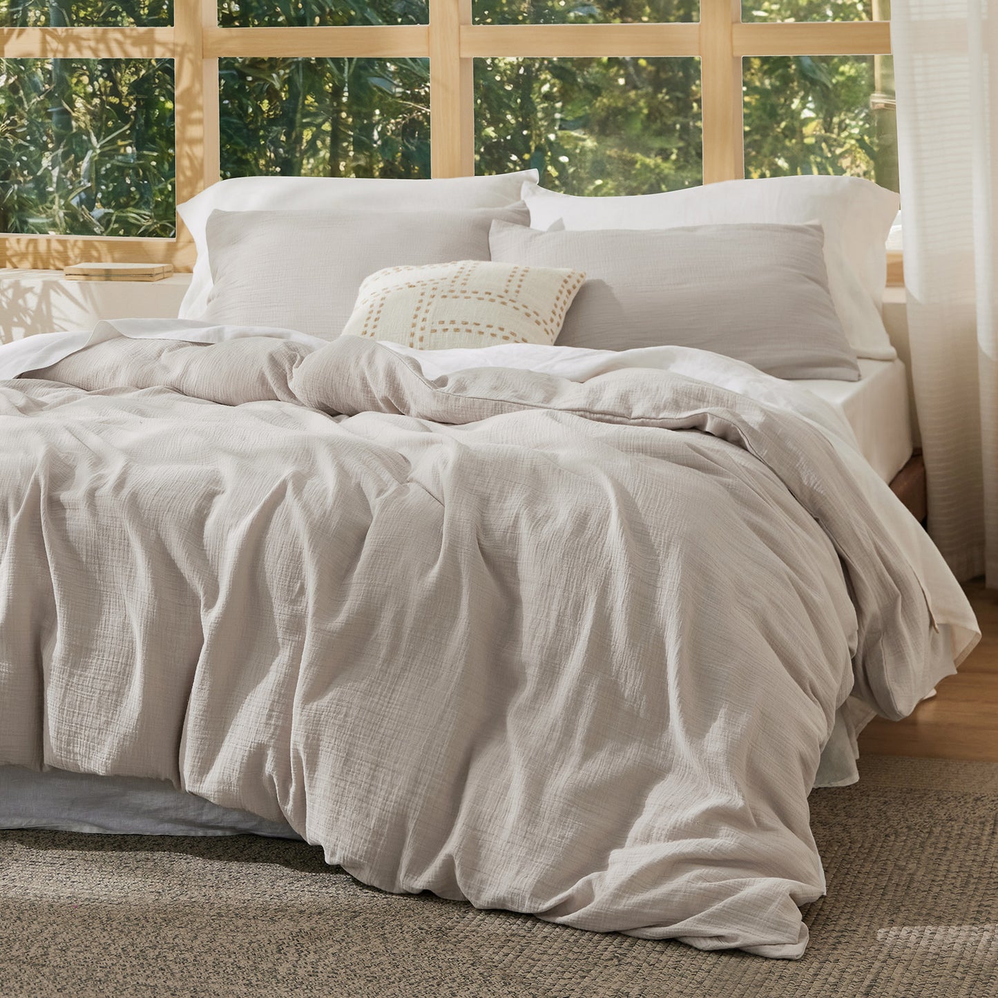 Rayon From Bamboo Cotton Muslin Duvet Cover Set