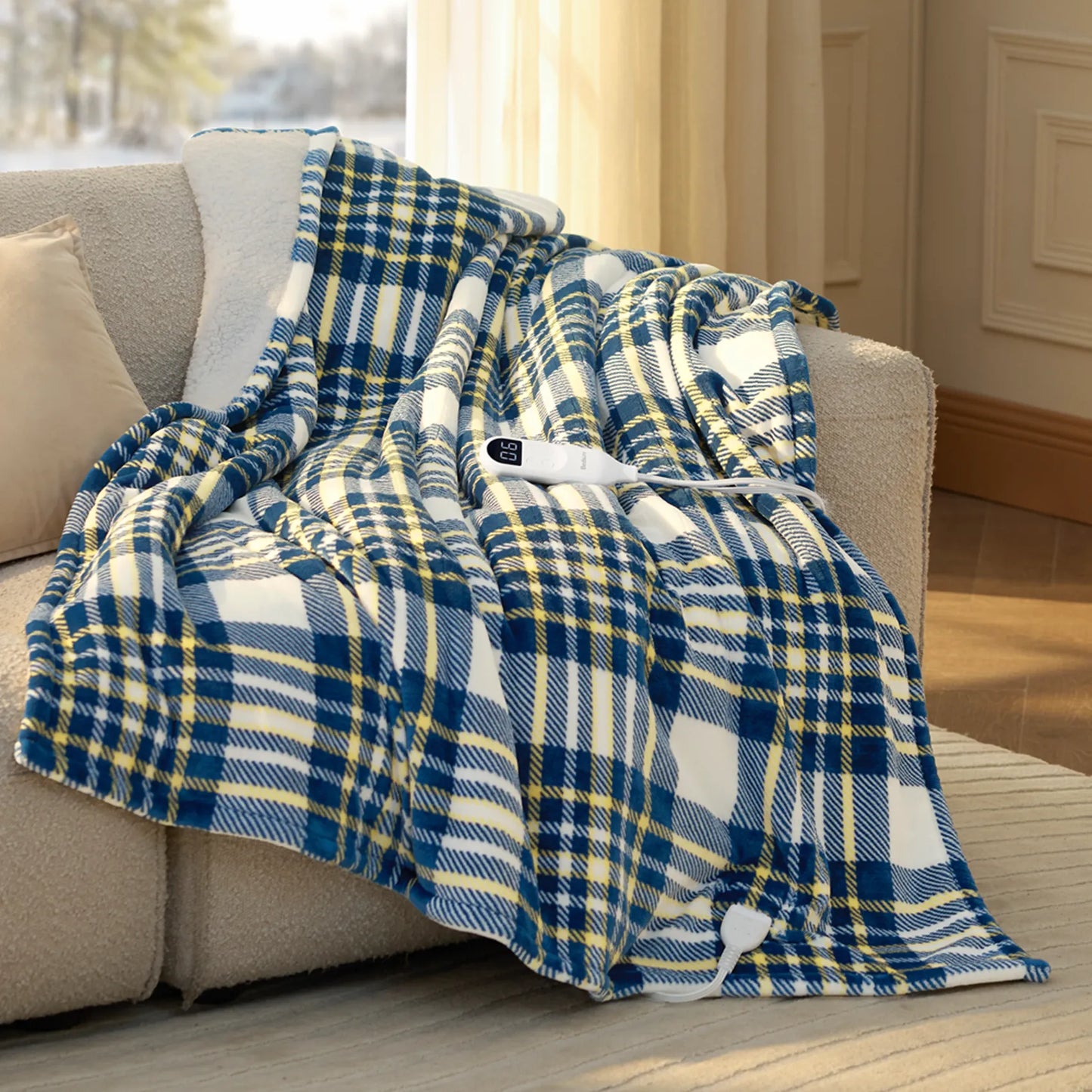 GentleSoft® Plaid Flannel Heated Blanket
