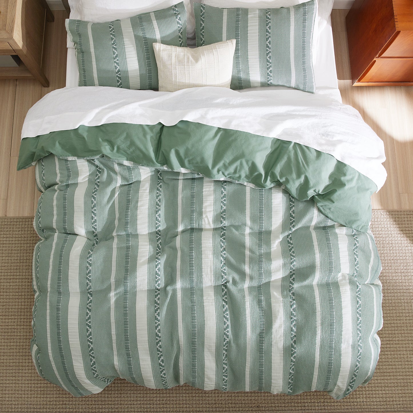 GentleSoft® Cotton Boho Waffle Weave Duvet Cover Set