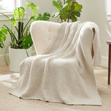 Air Yarn Knit Throw Blanket