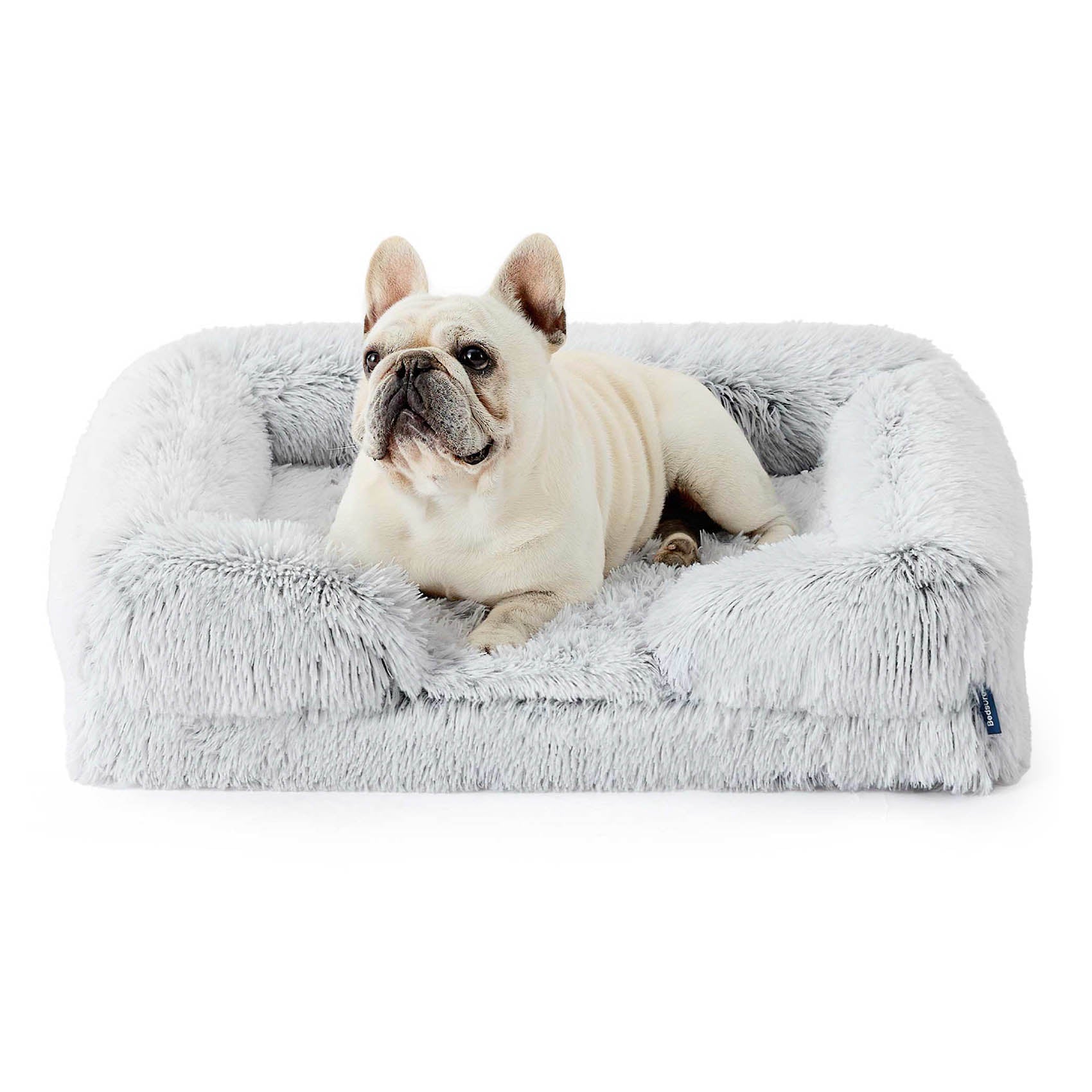 Orthopedic Long Faux Fur Flannel Dog Sofa