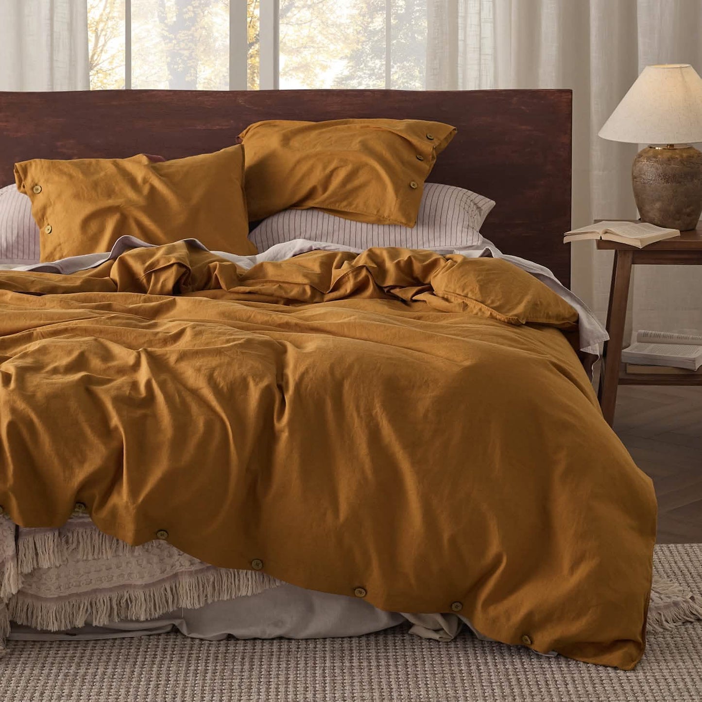 Cotton Linen Hybrid Duvet Cover Set