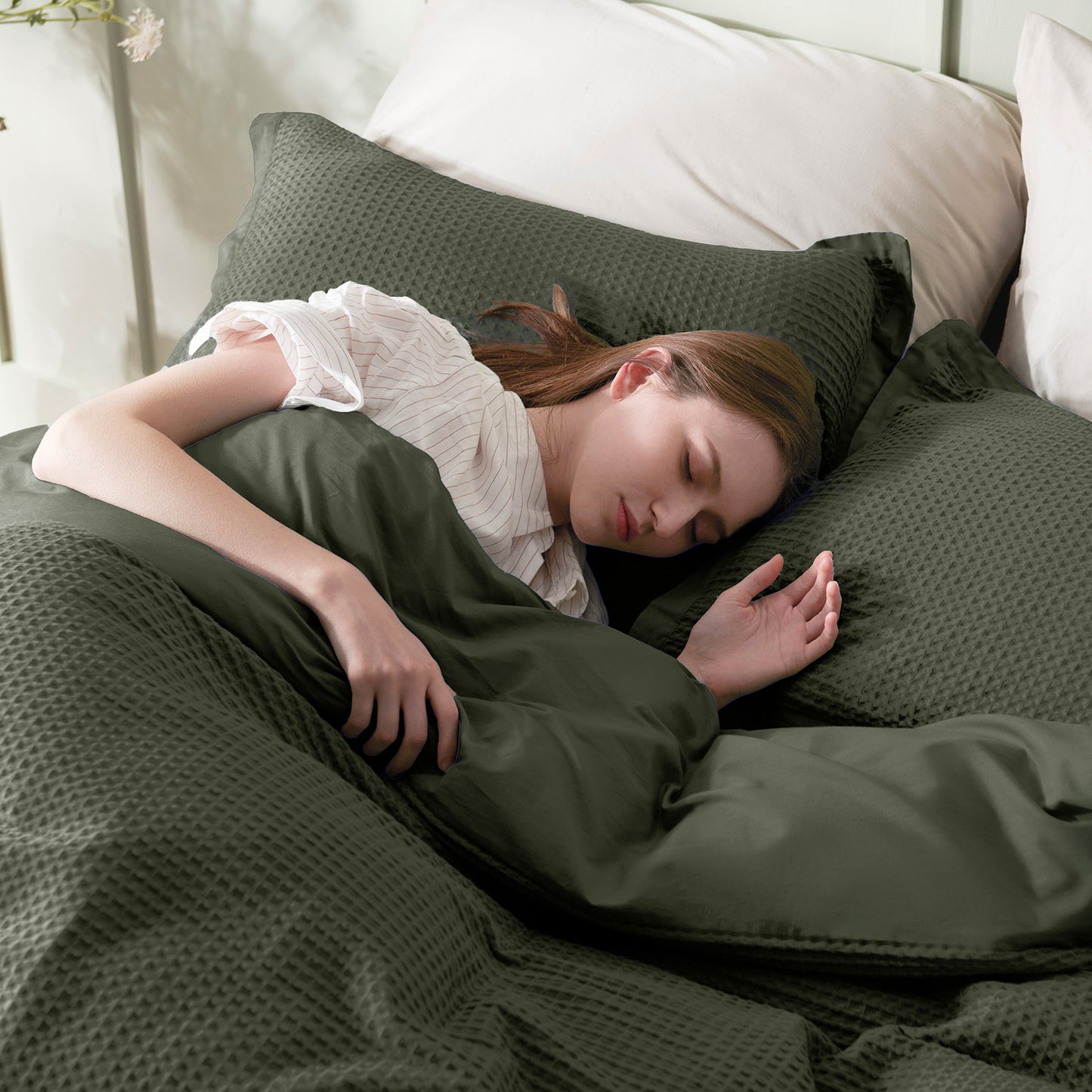 GentleSoft® Cotton Waffle Weave Duvet Cover Set