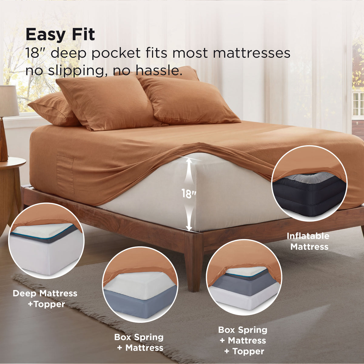 6-Pieces Extra Deep Sheet Sets