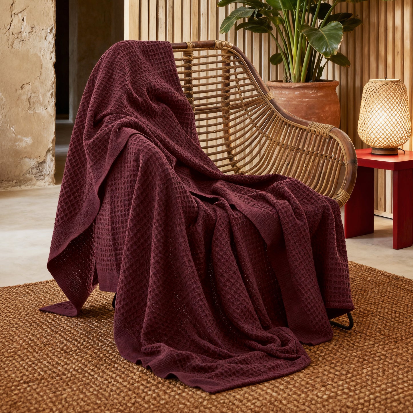 Cotton Waffle Weave Blanket