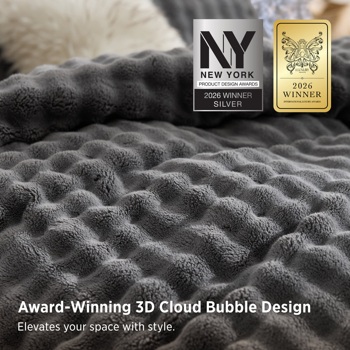 3D Cloud Bubble Flannel Duvet Cover