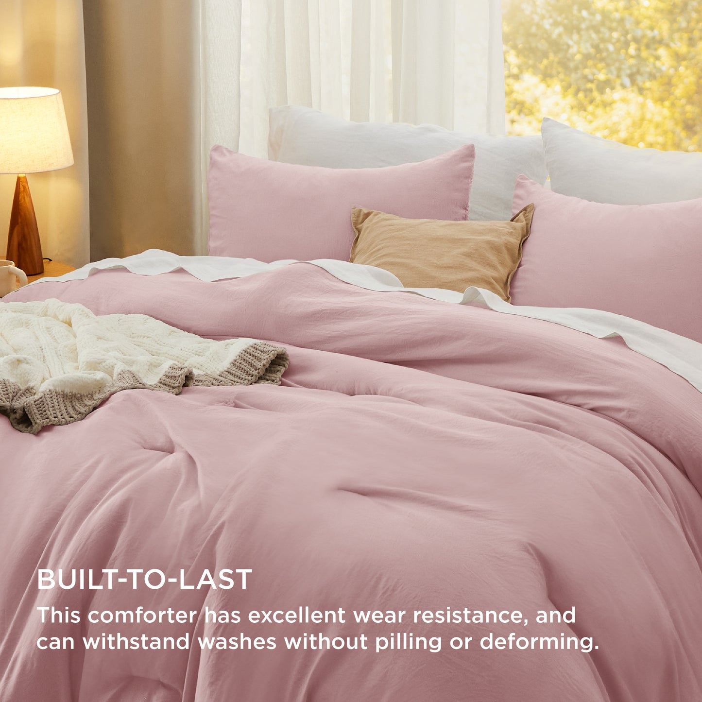 Prewashed Plain Comforter Set