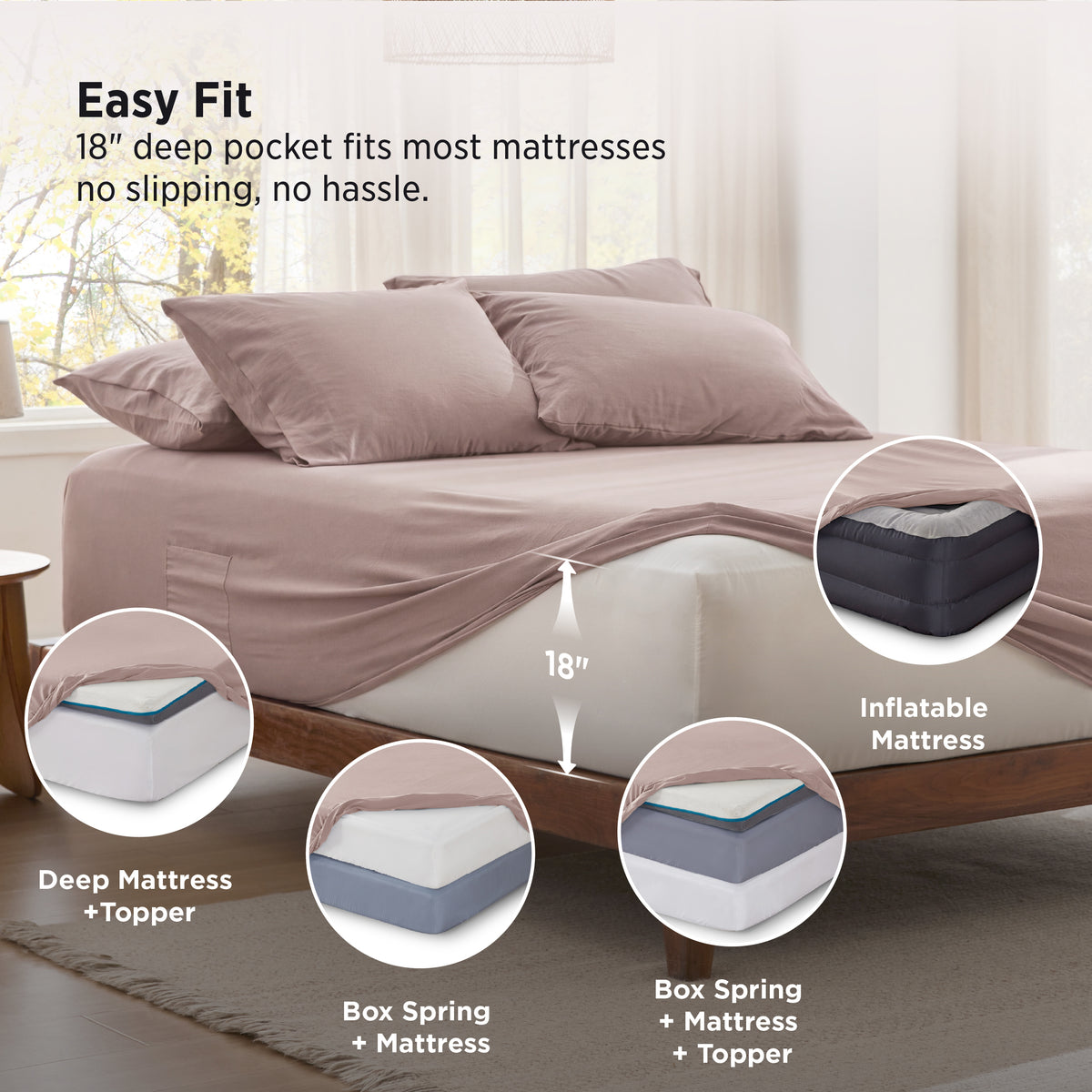 6-Pieces Extra Deep Sheet Sets