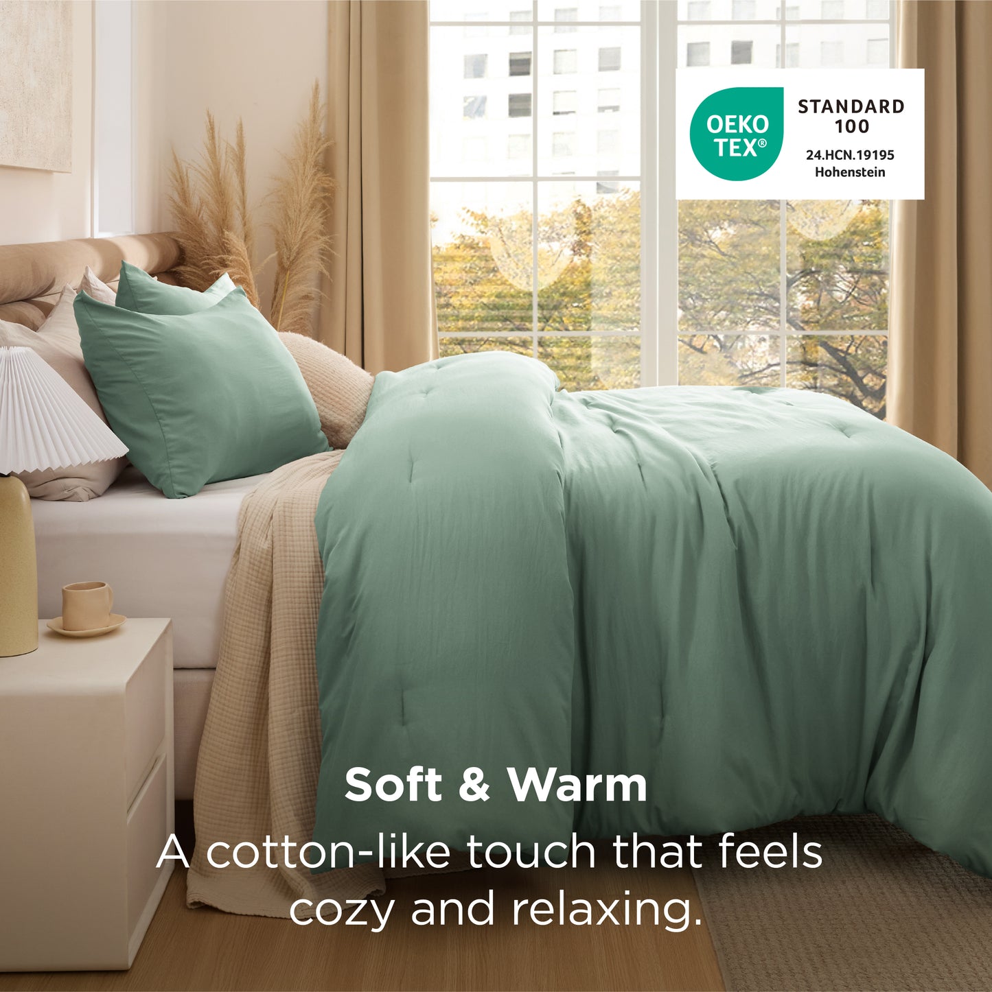 Prewashed Plain Comforter Set