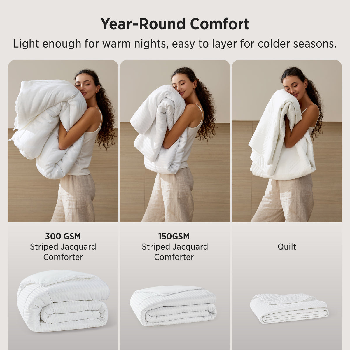 All-Season Striped Comforter
