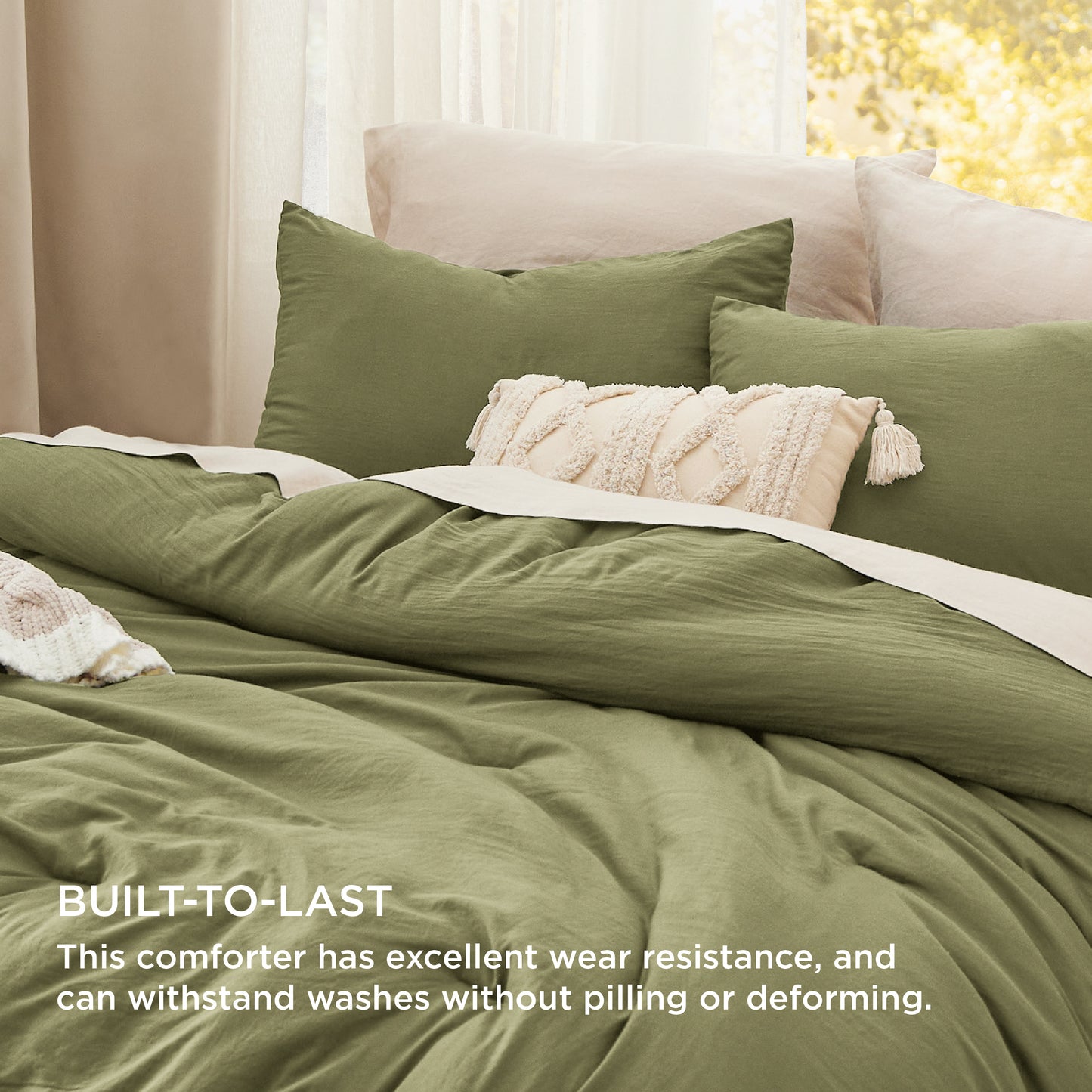 Prewashed Plain Comforter Set