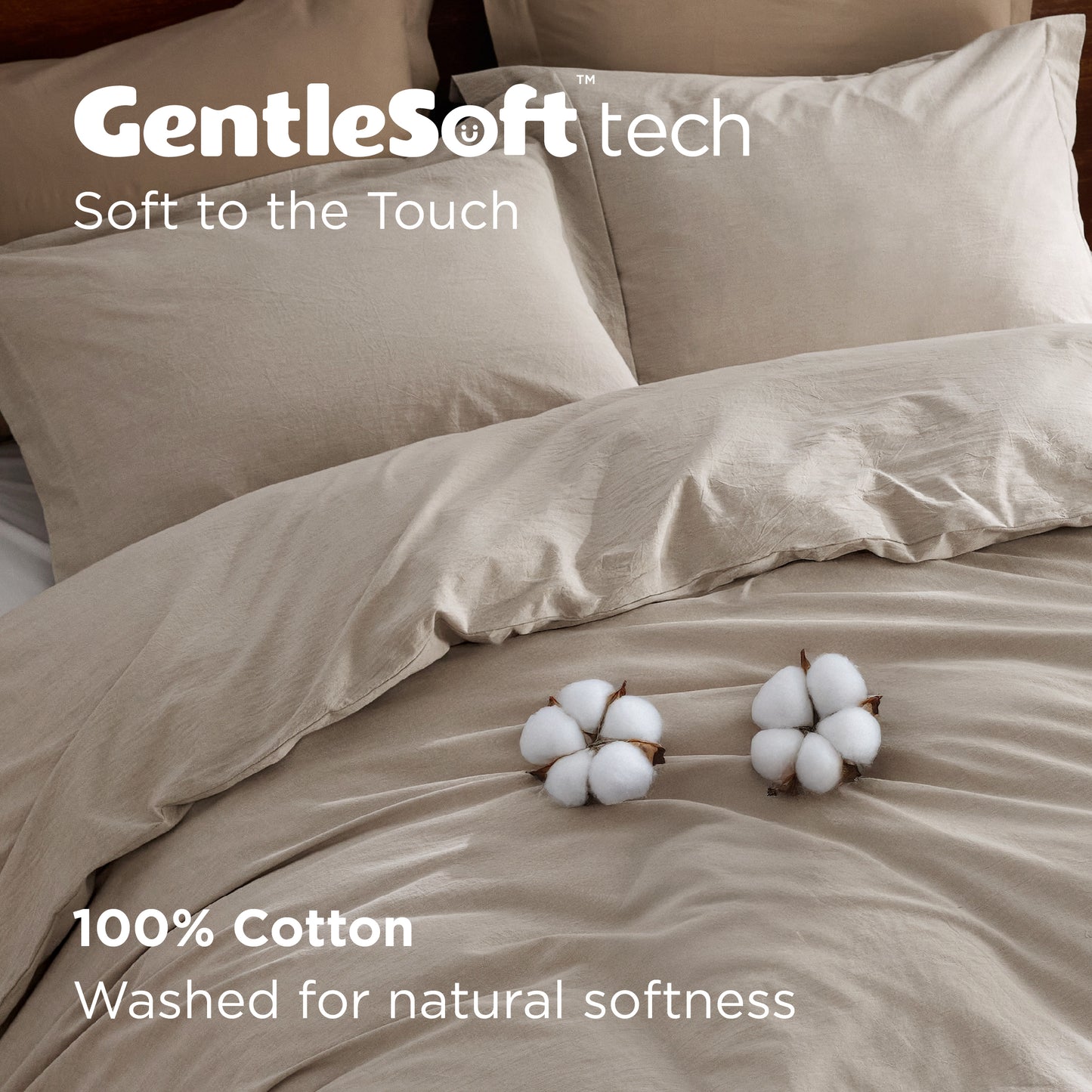 GentleSoft® Washed Cotton Duvet Cover Set
