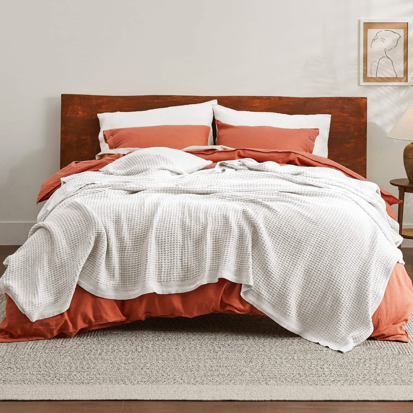 Cotton Waffle Weave Blanket