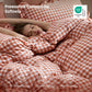 Ruffled Cotton-Like Gingham Duvet Cover Set