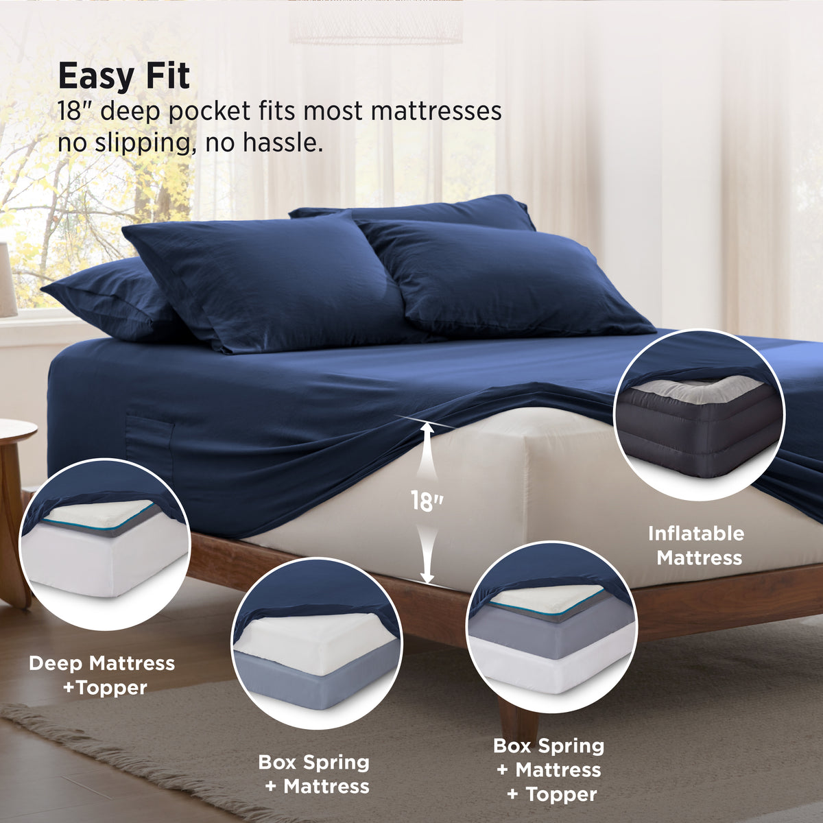 6-Pieces Extra Deep Sheet Sets