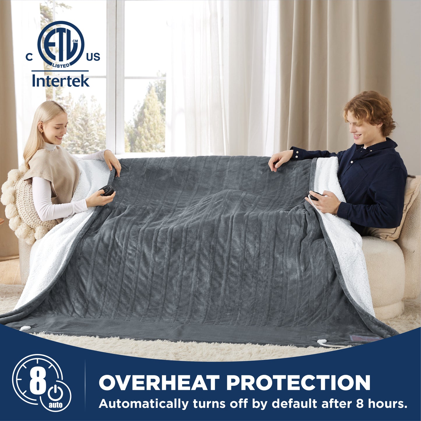 GentleSoft® Solid Flannel Heated Blanket