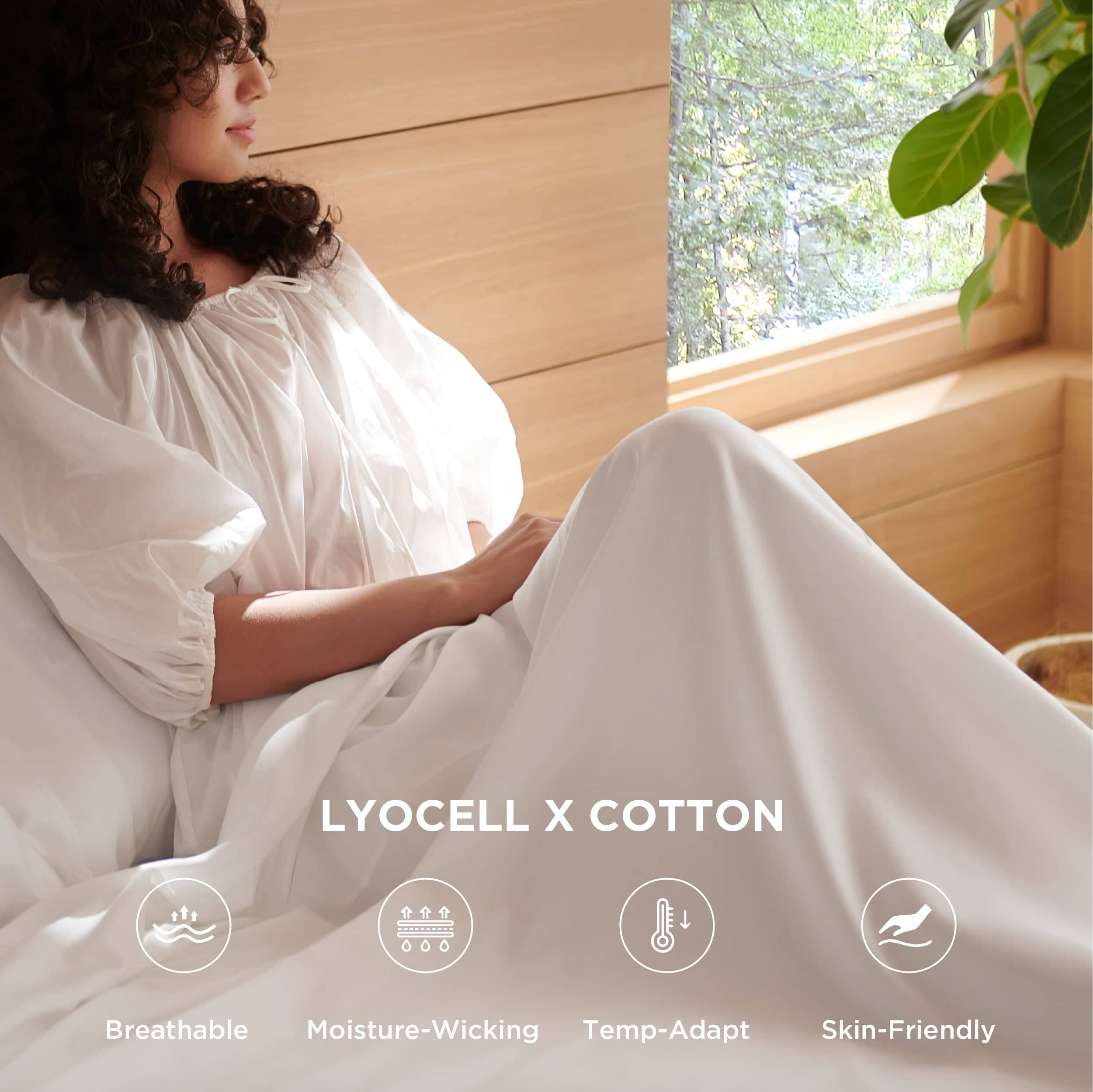 Bedsure Lyocell Cotton Sheet Set - Cooling Sheets