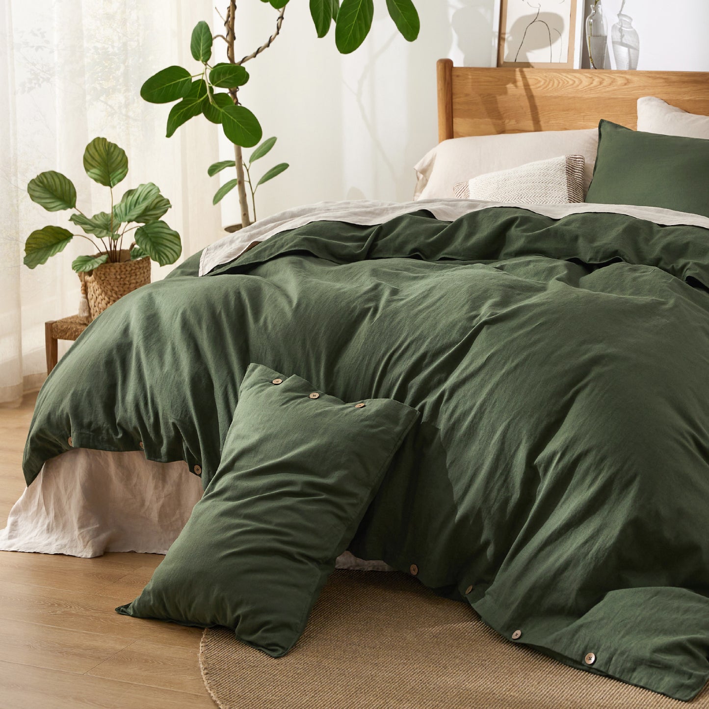 GentleSoft® Cotton Linen Hybrid Duvet Cover Set