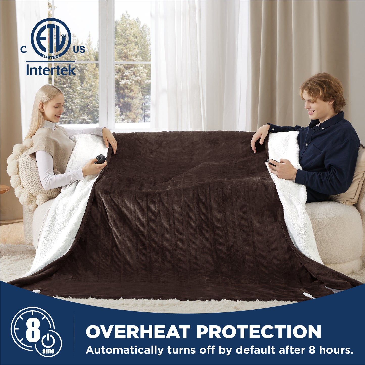 GentleSoft® Solid Flannel Heated Blanket