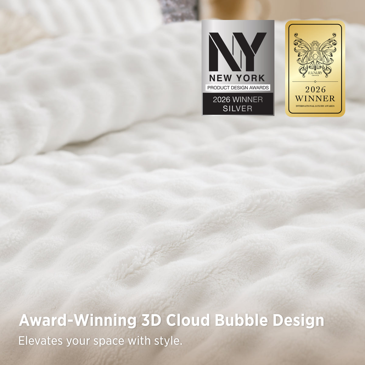 3D Cloud Bubble Flannel Duvet Cover