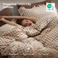 Ruffled Cotton-Like Gingham Duvet Cover Set