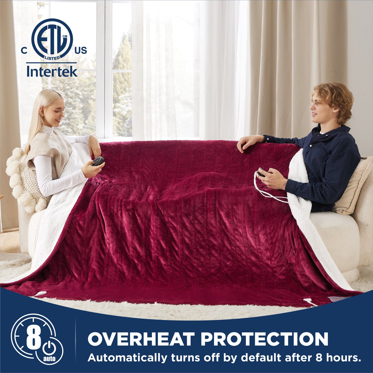 GentleSoft® Solid Flannel Heated Blanket