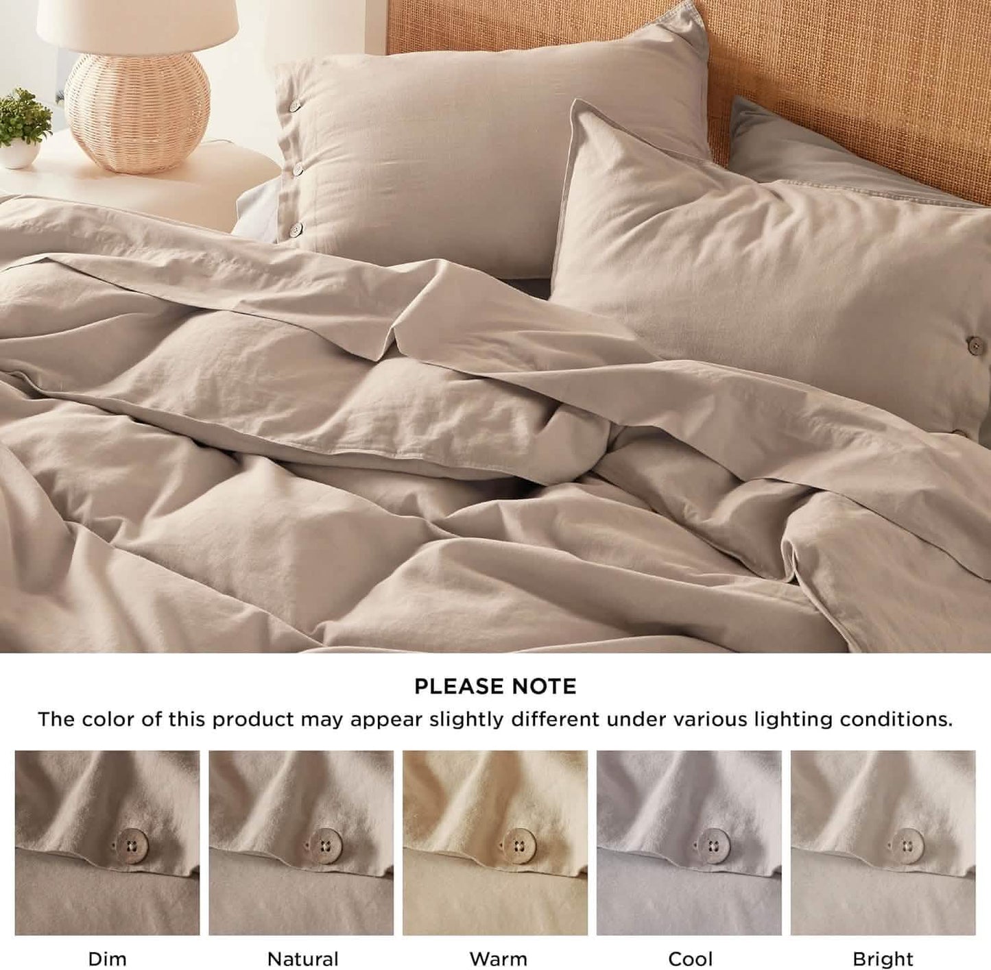 Cotton Linen Hybrid Duvet Cover Set