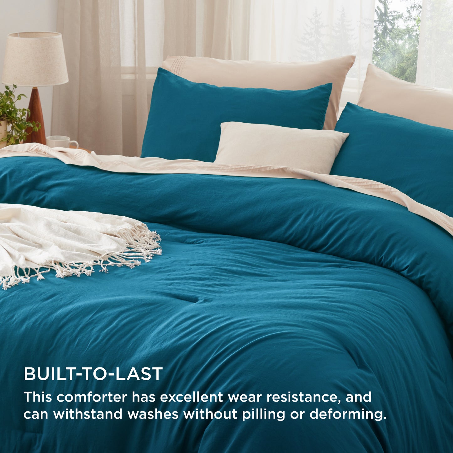 Prewashed Plain Comforter Set