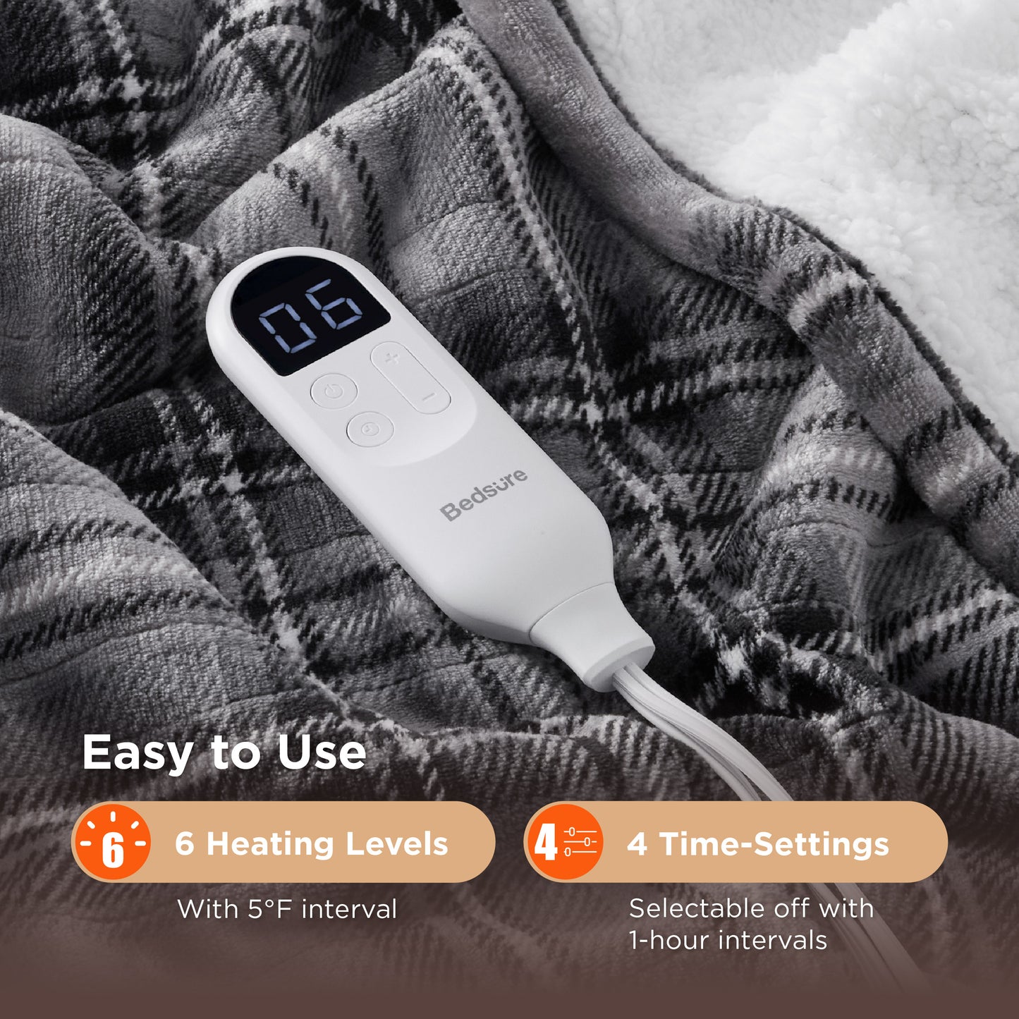 GentleSoft® Plaid Flannel Heated Blanket