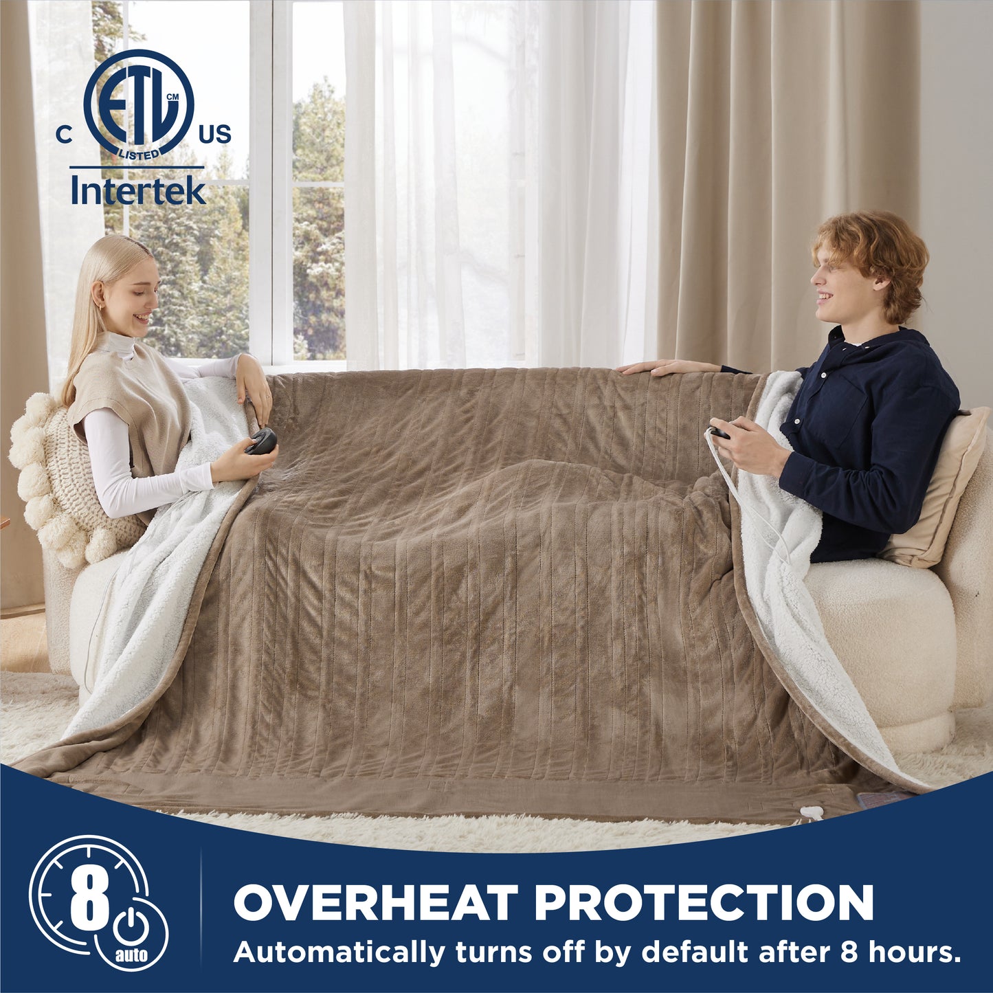 GentleSoft® Solid Flannel Heated Blanket