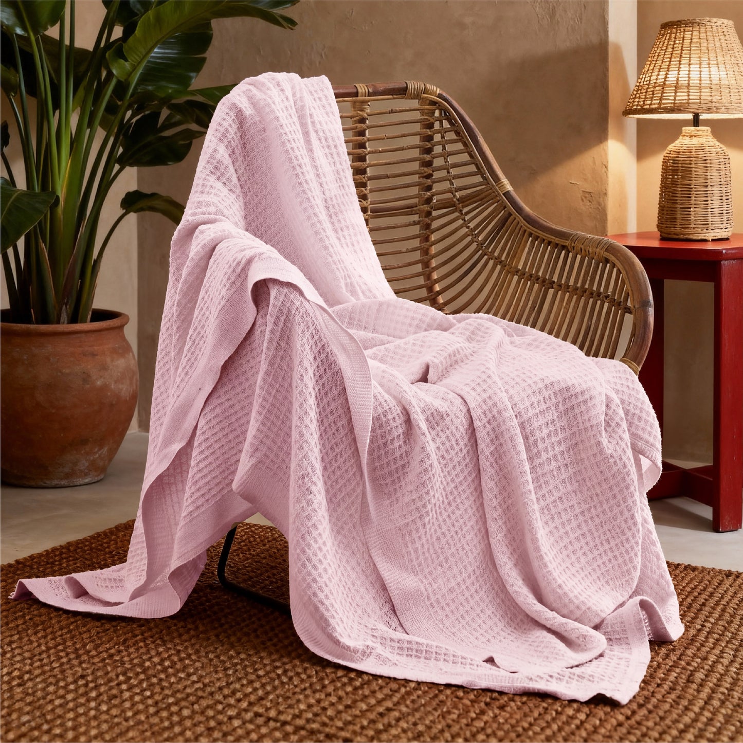 Cotton Waffle Weave Blanket