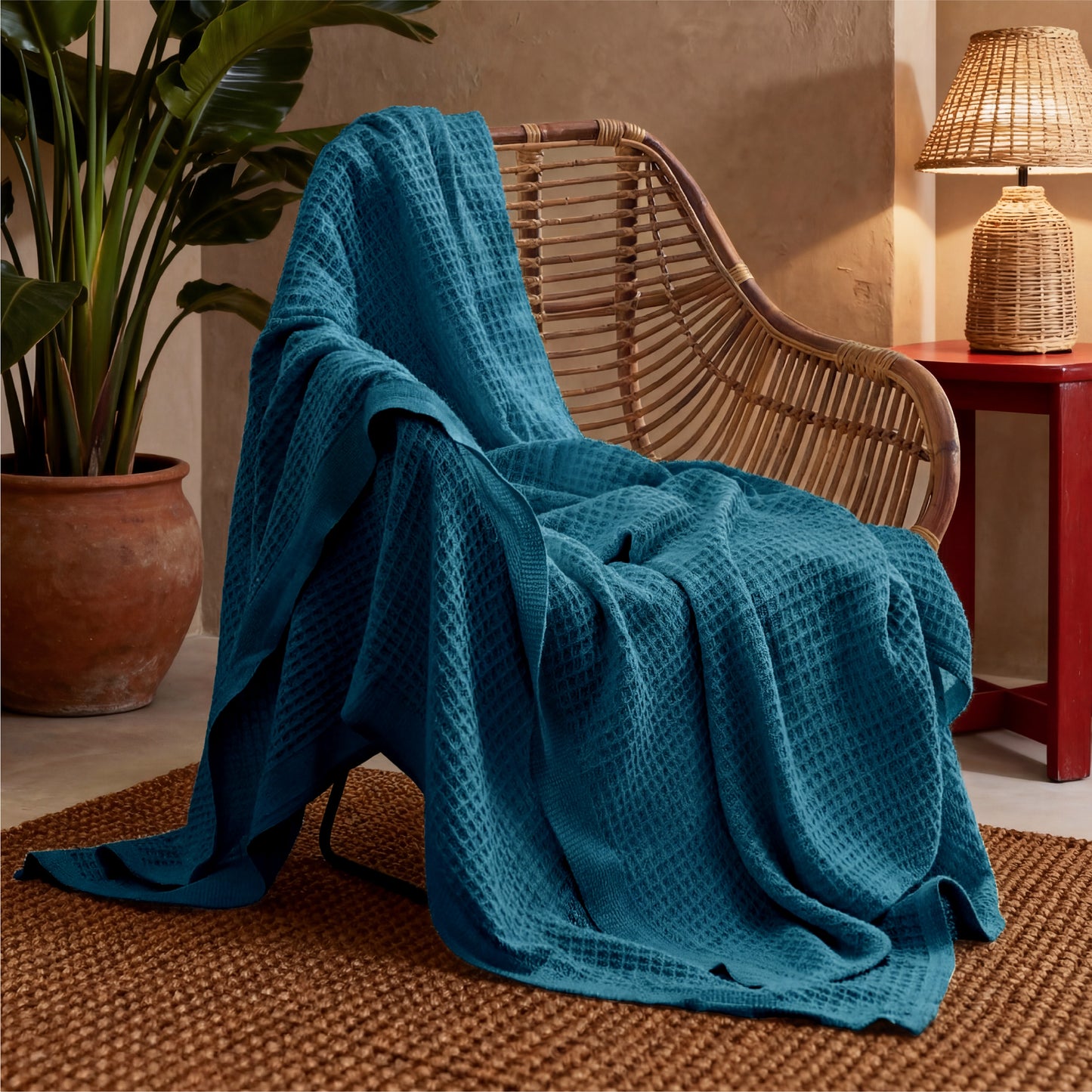 Cotton Waffle Weave Blanket