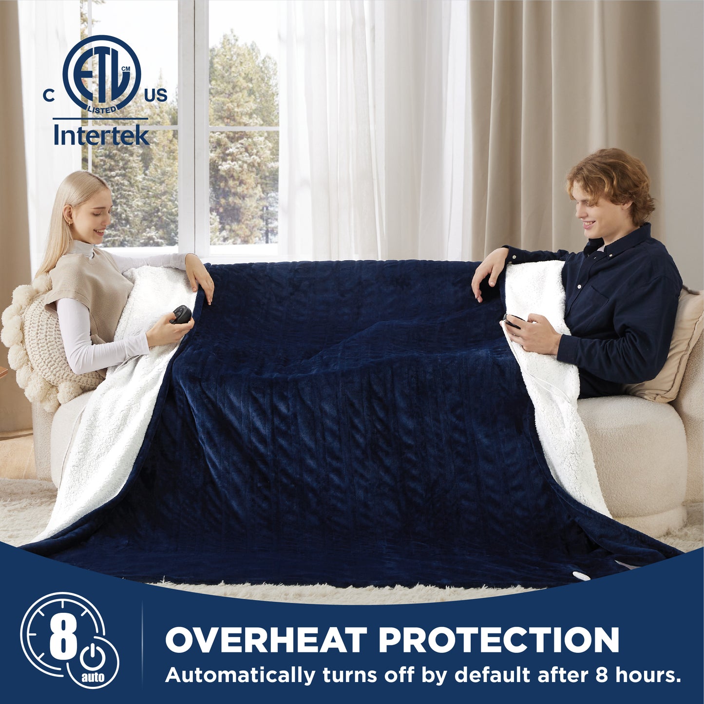 GentleSoft® Solid Flannel Heated Blanket