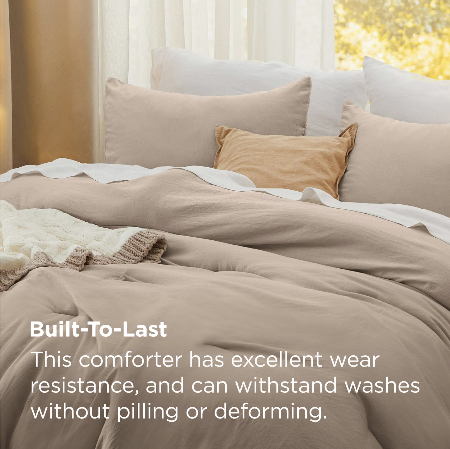 Prewashed Plain Comforter Set