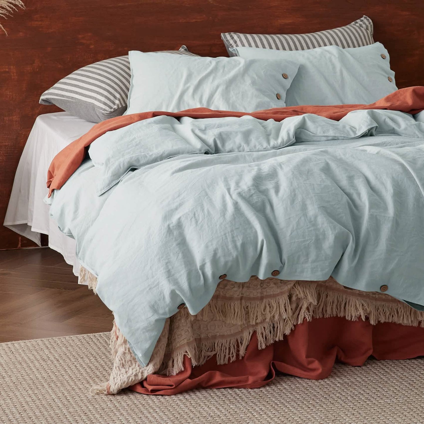 Cotton Linen Hybrid Duvet Cover Set