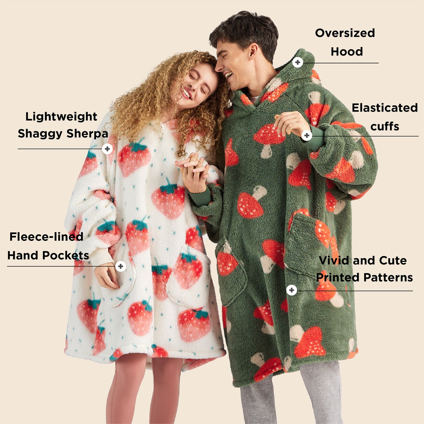 GentleSoft™ Sherpa Fleece Wearable Blanket