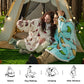 Cute Printed Patterns Sherpa Blanket Hoodie Teal