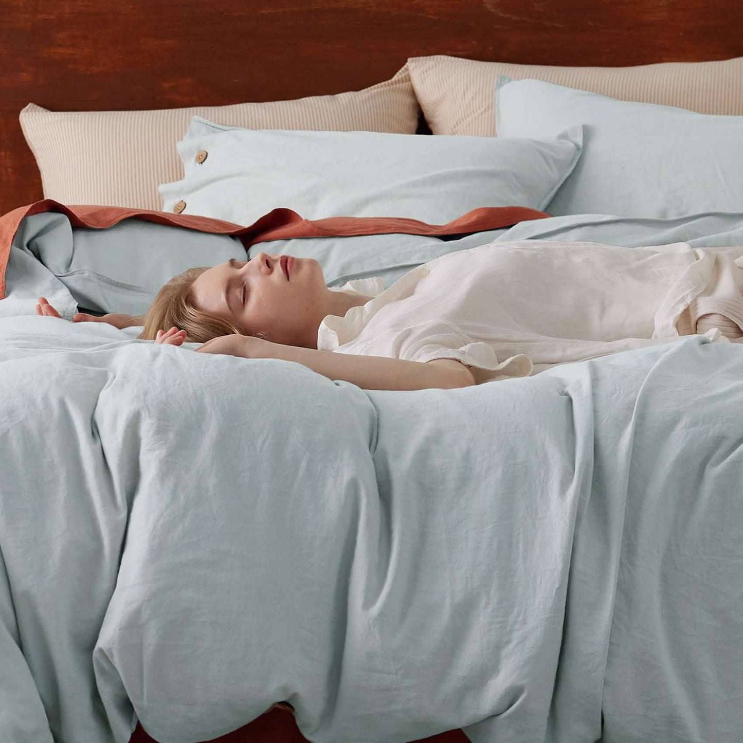 Cotton Linen Hybrid Duvet Cover Set
