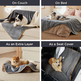 Reversible Sherpa and Microfiber Fleece Dog Blanket