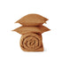 Cotton waffle weave comforter and two pillow shams in caramel