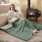 Ribbed Flannel Heated Blanket