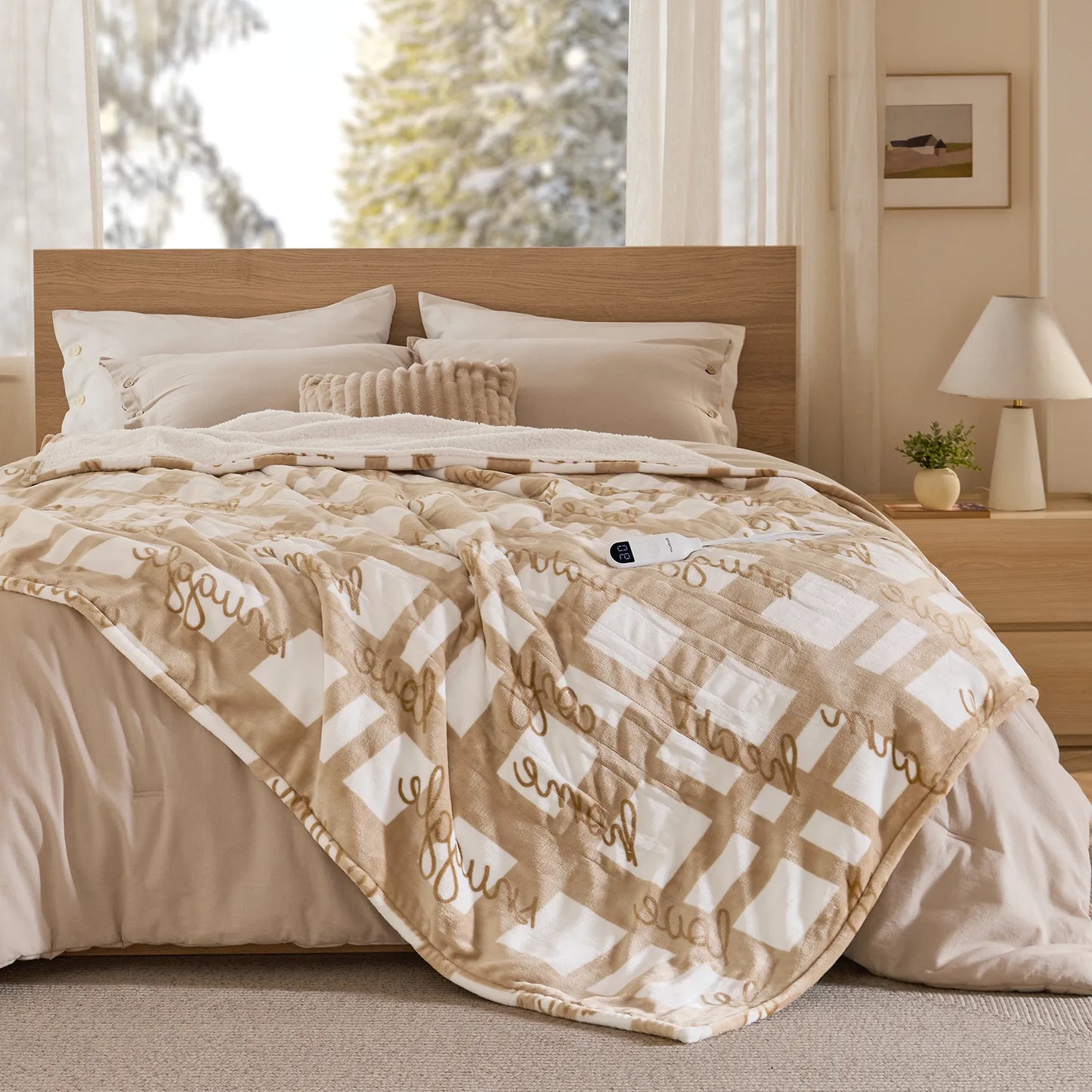 GentleSoft® Plaid Flannel Heated Blanket