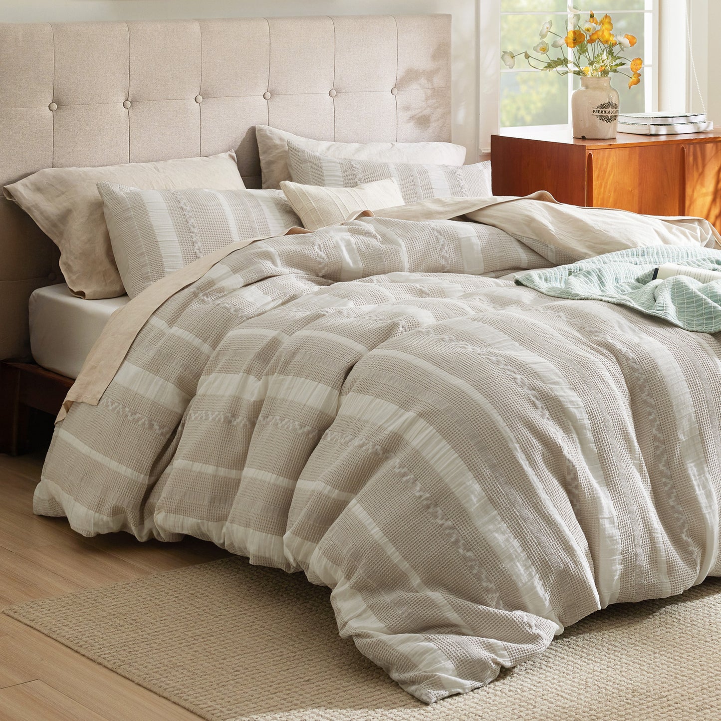 GentleSoft® Cotton Boho Waffle Weave Duvet Cover Set