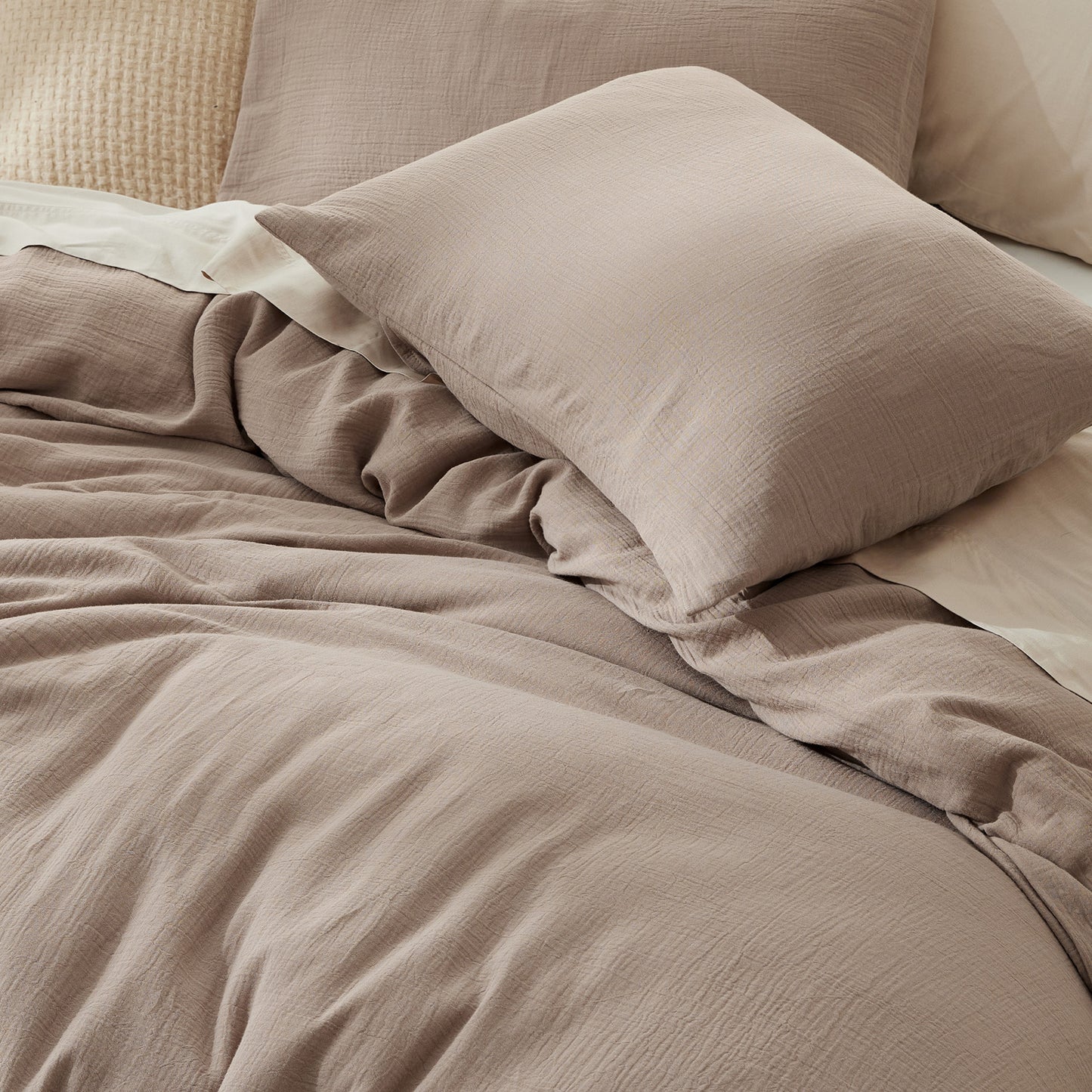 Rayon From Bamboo Cotton Muslin Duvet Cover Set