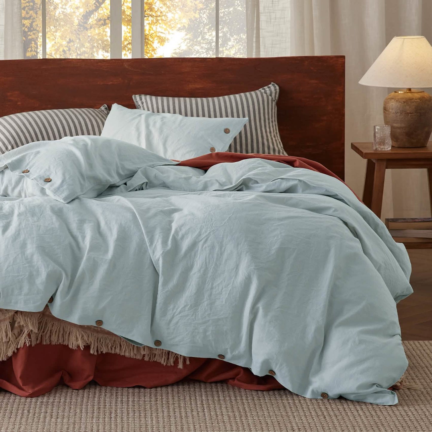 Cotton Linen Hybrid Duvet Cover Set