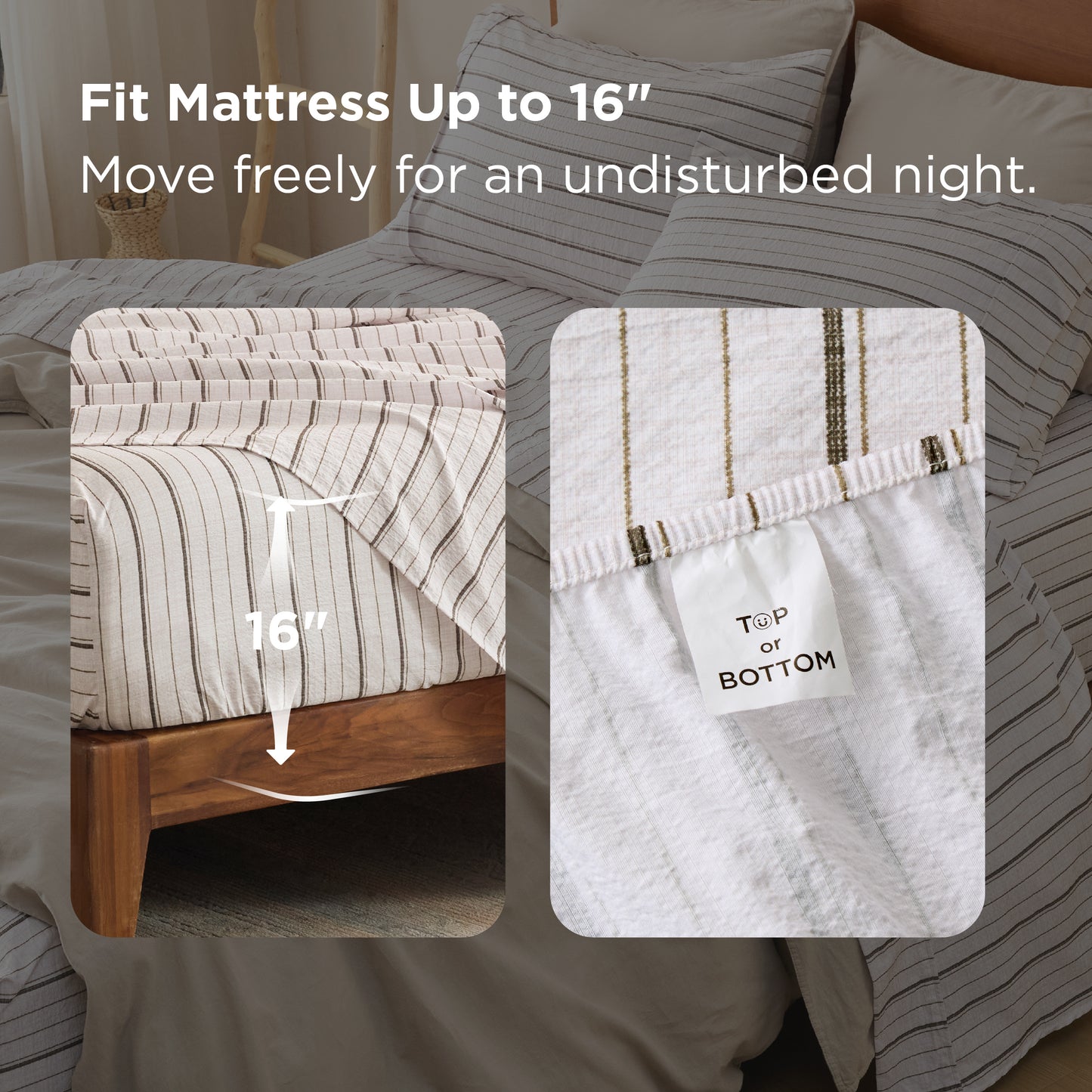 Cotton-Like Striped Sheet Sets