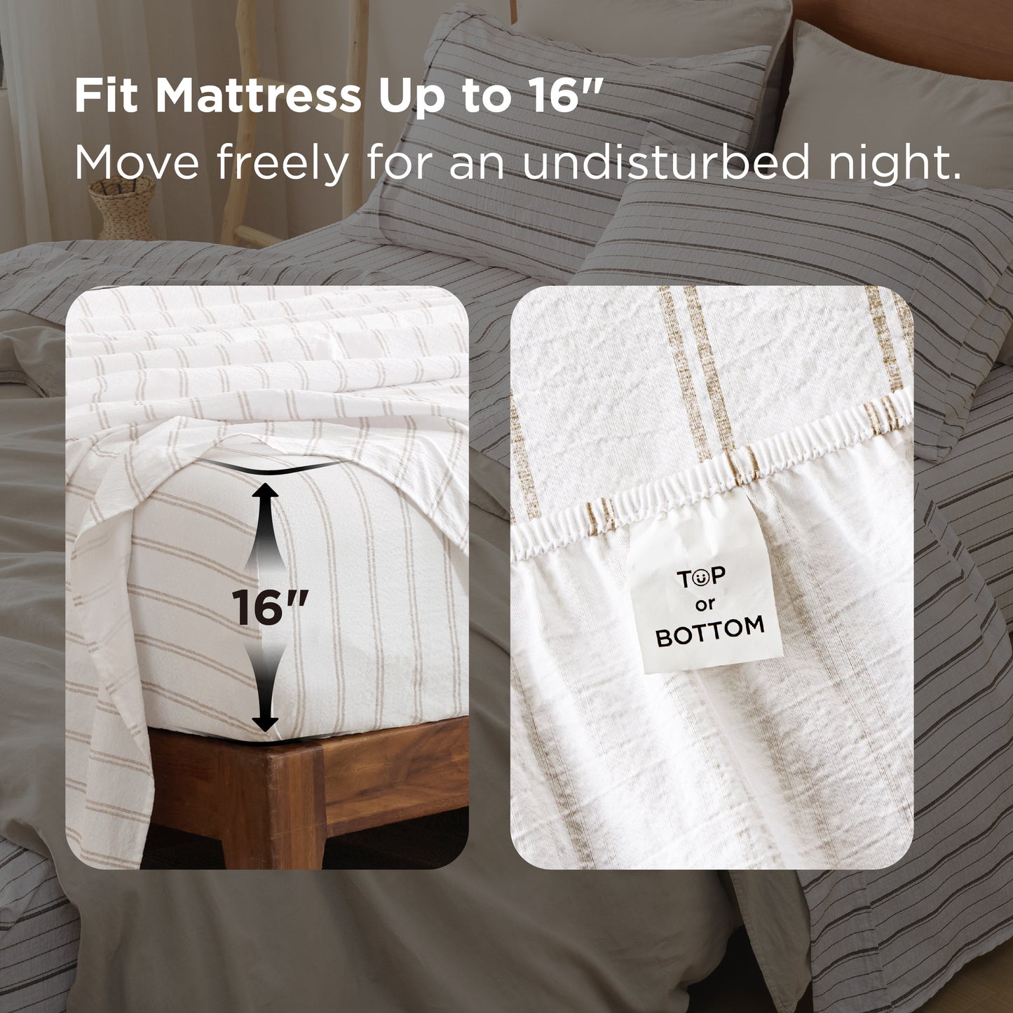 Cotton-Like Striped Sheet Sets