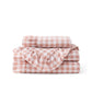 Ruffled Cotton-Like Gingham Duvet Cover Set
