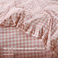 Ruffled Cotton-Like Gingham Duvet Cover Set